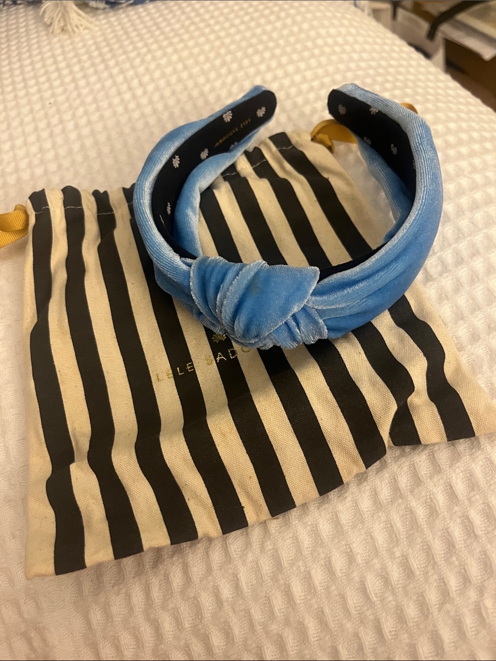 Lele Sadoughi Blue Velvet Headband